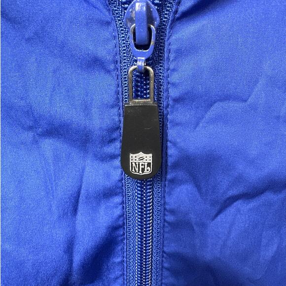 New York Giants Football Reebok SI NFL Team Apparel Windbreaker Jacket Blue Sz L - Picture 8 of 16